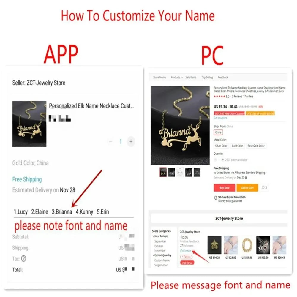 Collar Infinito Árabe Personalizado Nombre Oro 18K | Joyería Islámica Pareja