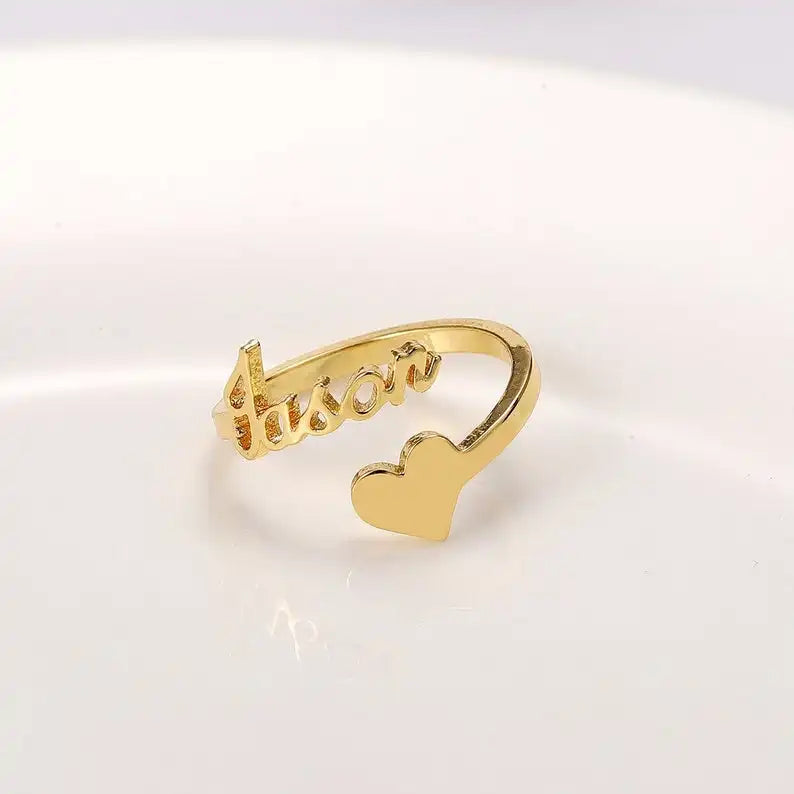 Anillo Personalizado con Nombre - Acero Inoxidable Bañado en Oro