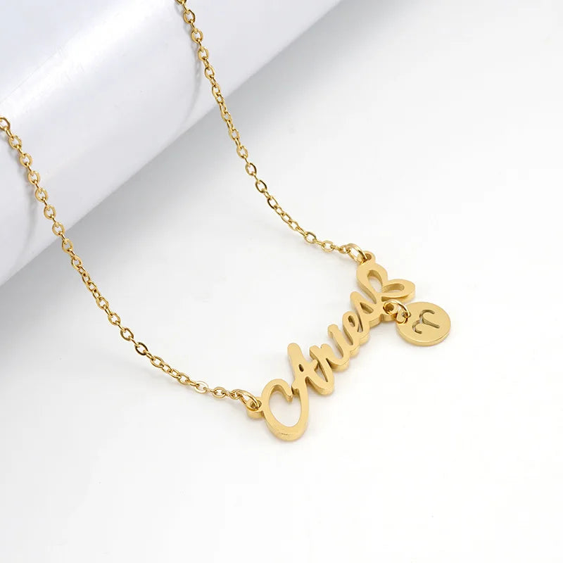 Collar Zodiacal Infantil Acero Inoxidable Oro | 12 Signos Personalizado