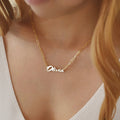 Collar Personalizado Clip Papel Acero Inoxidable Oro 18K | Nombre Unisex