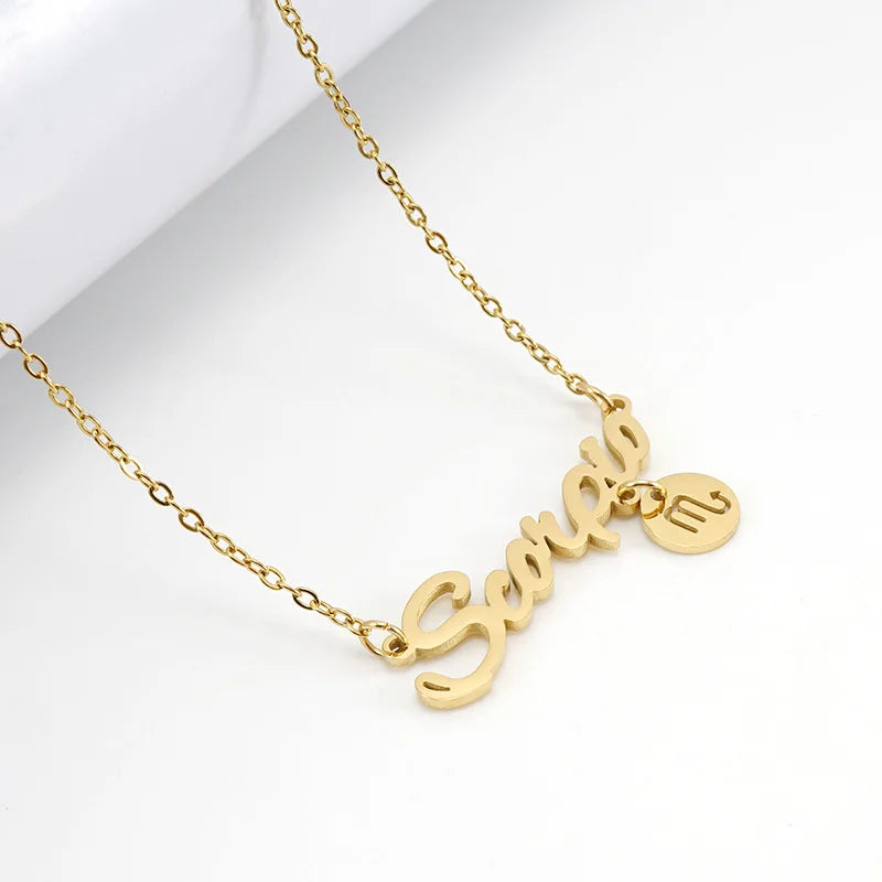 Collar Zodiacal Infantil Acero Inoxidable Oro | 12 Signos Personalizado