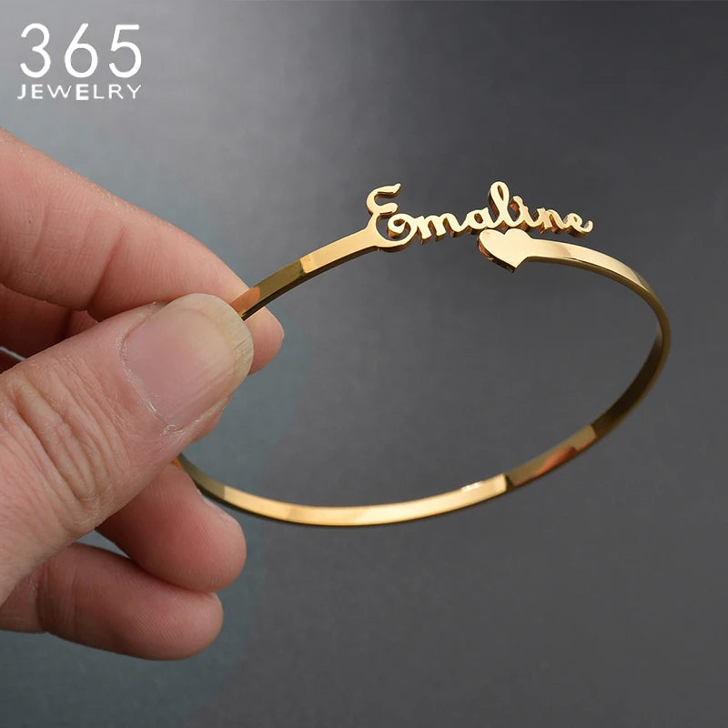 Brazalete Personalizado con Nombre | Acero Inoxidable Premium