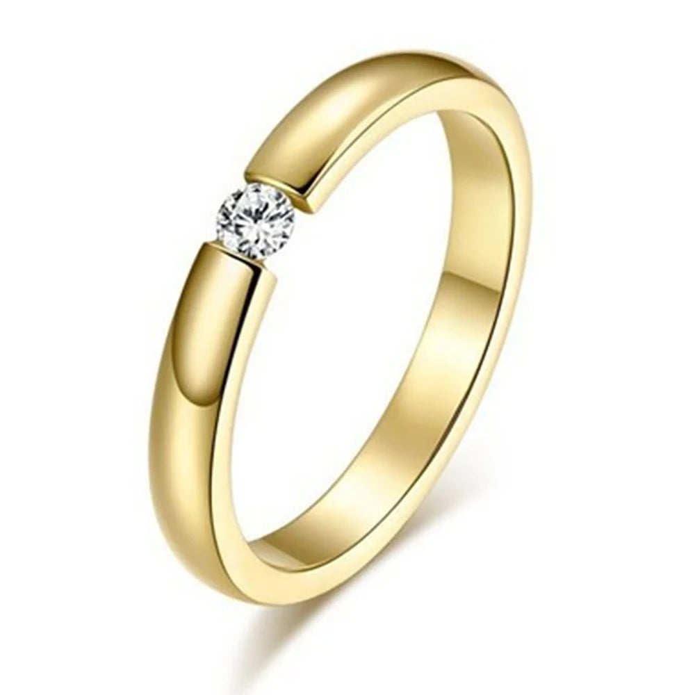 Alianzas Boda Oro Acero Inoxidable Pareja | Compromiso Aniversario