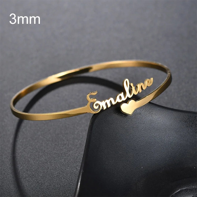 Brazalete Personalizado con Nombre | Acero Inoxidable Premium
