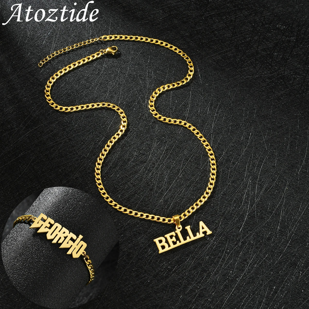 Conjunto Collar y Pulsera Cadena Cubana 5mm Acero Inoxidable Oro | Detalles con Alma