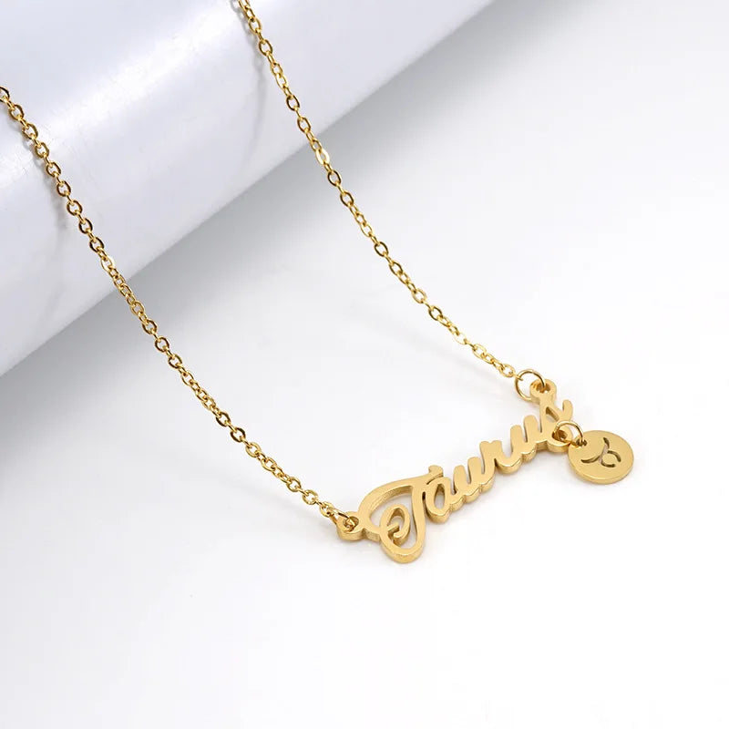 Collar Zodiacal Infantil Acero Inoxidable Oro | 12 Signos Personalizado
