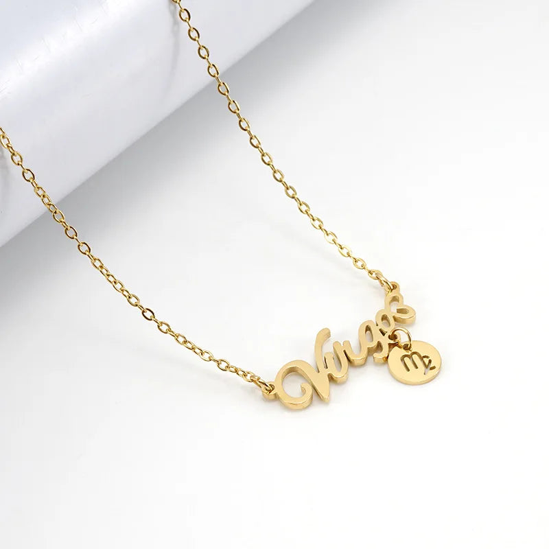 Collar Zodiacal Infantil Acero Inoxidable Oro | 12 Signos Personalizado