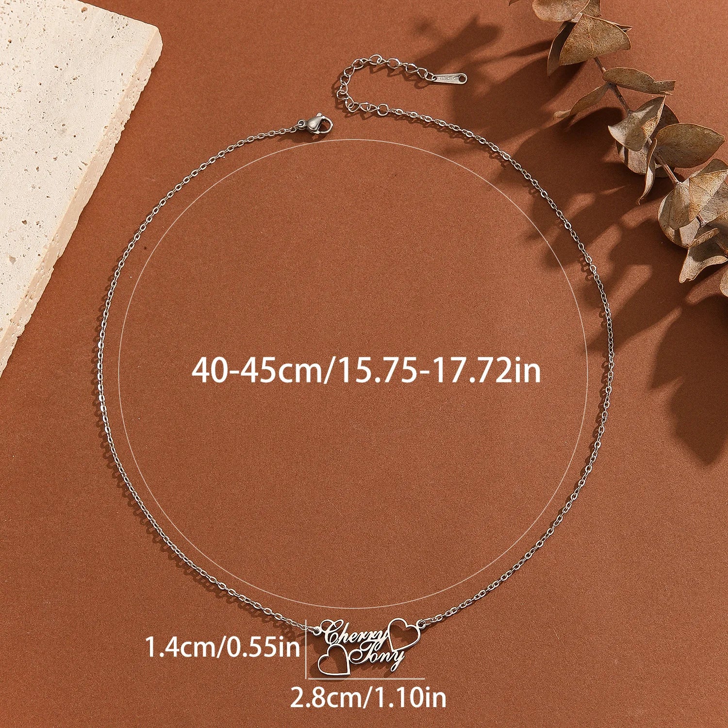 Collar Corazón Doble Personalizado Dos Nombres Acero Inoxidable | Esencia Única