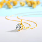 Collar Moissanita Oro 14K Certificado 0.5-3CT | Compromiso Lujo Mujer