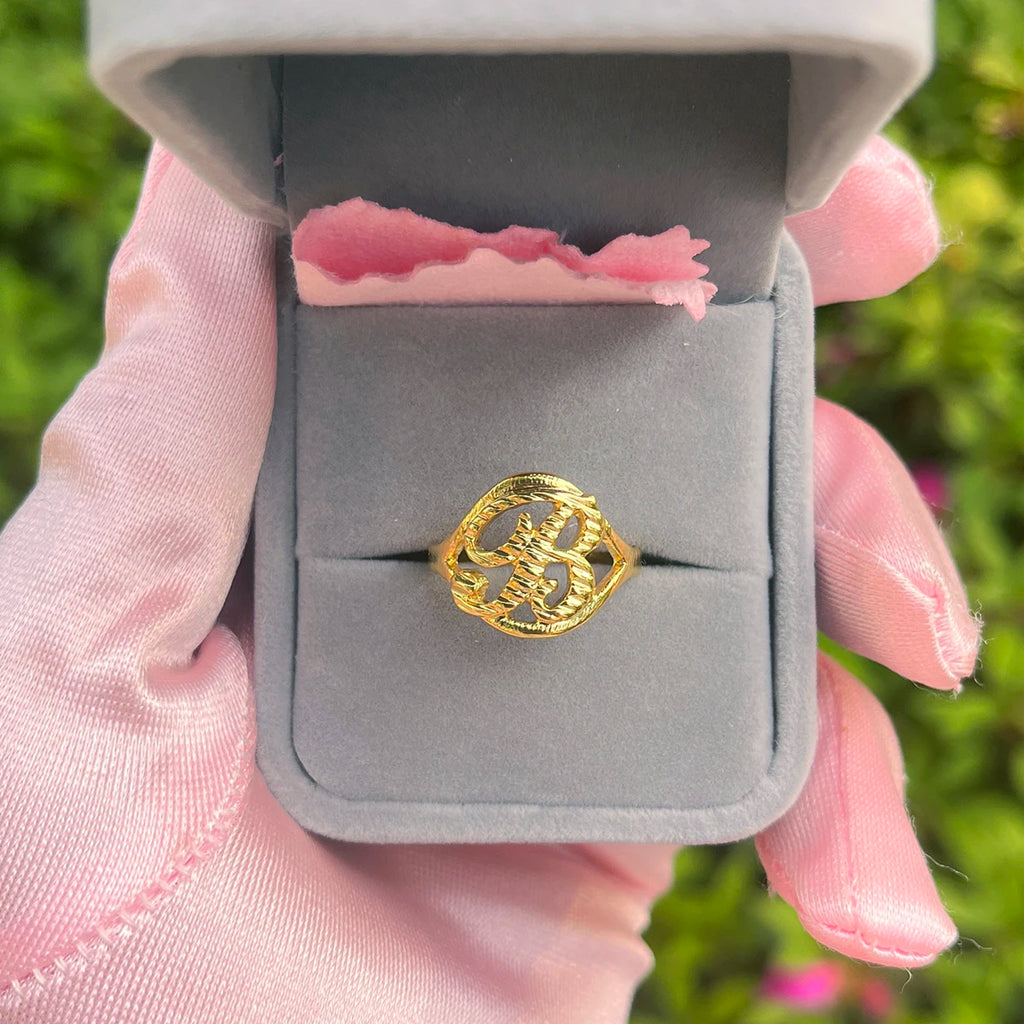 Anillo Personalizado Inicial Corazón - Acero Inoxidable