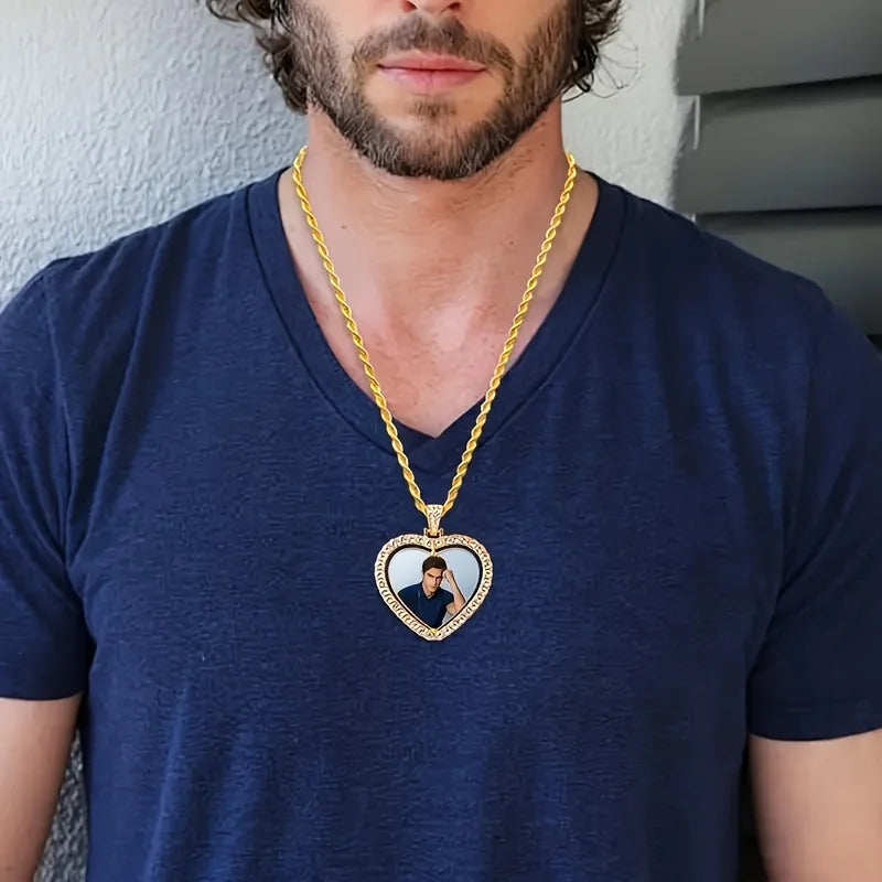 Collar Personalizado con Doble Fotografía - Acero Inoxidable Premium