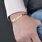 Pulsera Cubana Personalizada Nombre Acero Inoxidable Oro | Mujer Pareja