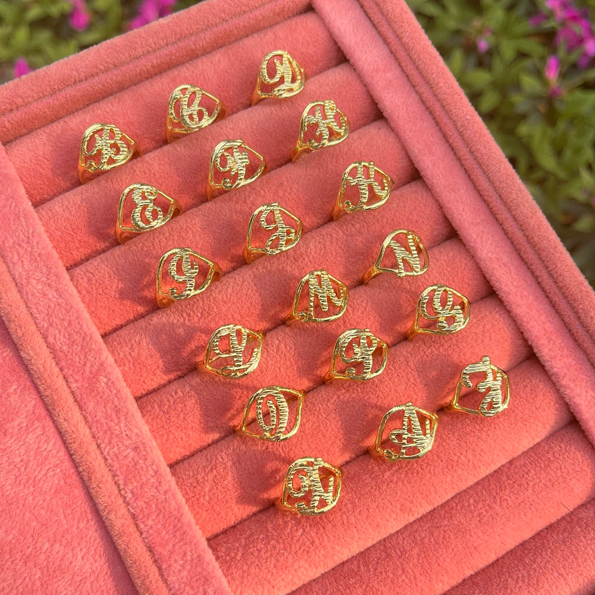 Anillo Personalizado Inicial Corazón - Acero Inoxidable