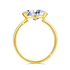 Anillo Moissanita 3CT Oro 14K Ovalado VVS1 Mujer | Compromiso Certificado