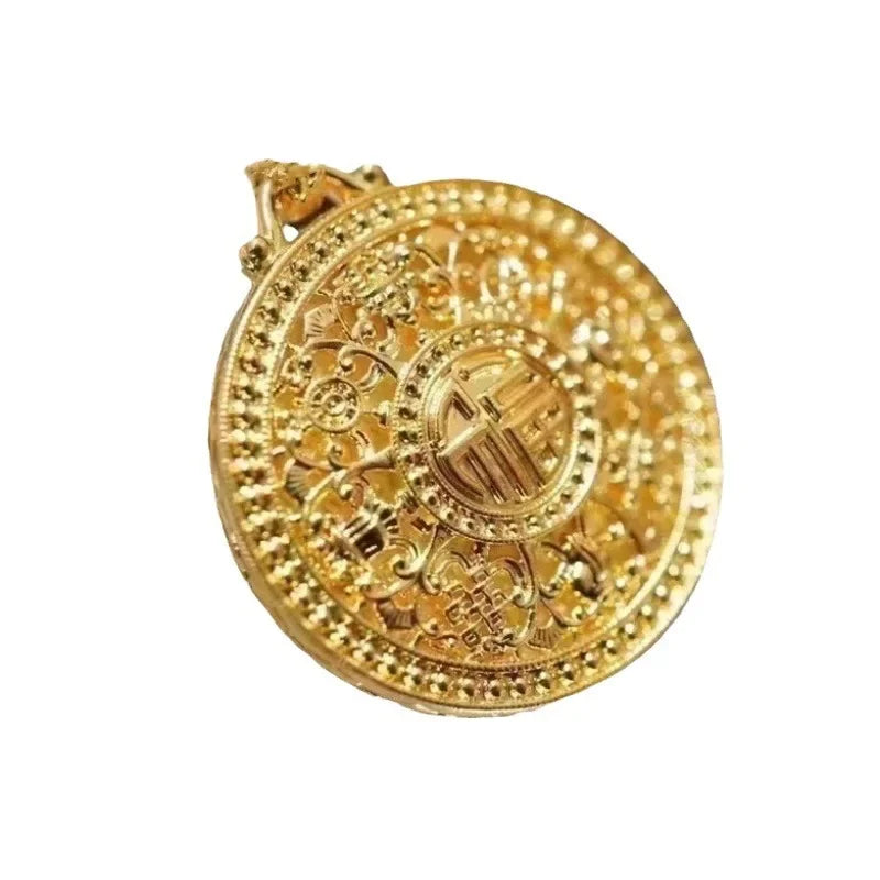 Colgante Brújula Tesoro Oro 18K Certificado AU750 | Joyería Lujo Mujer