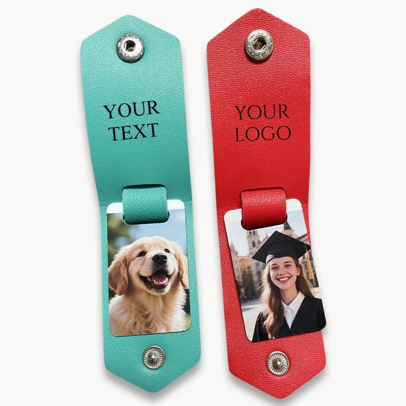 Llavero Cuero Genuino con Foto Personalizada Grabado Láser | Detalles con Alma