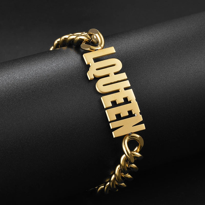 Pulsera Personalizada con Nombre - Cadena Cubana Acero Inoxidable