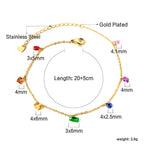 Tobillera Trébol 4 Hojas Acero Inoxidable Oro | Joyería Playa Verano