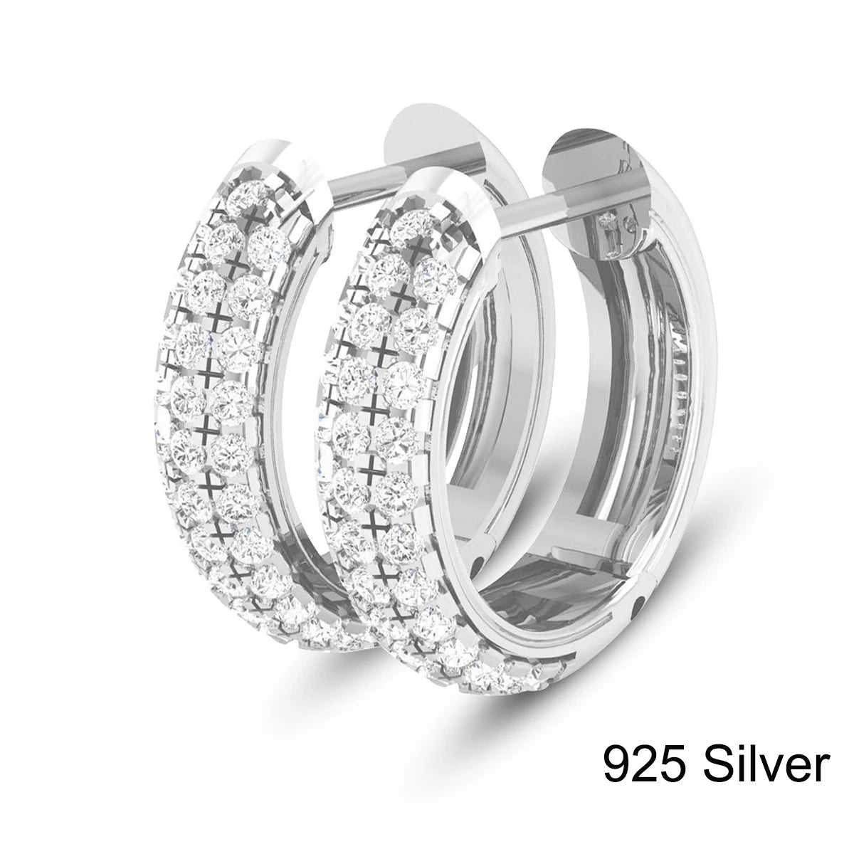 Aros de Moissanita VVS1 Oro Blanco 18K | Pendientes Lujo Kirin Palace