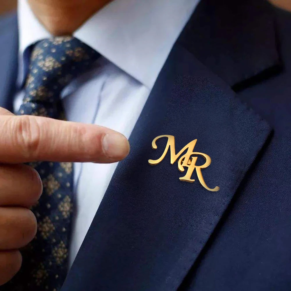 Broche de Iniciales Personalizado en Acero Inoxidable