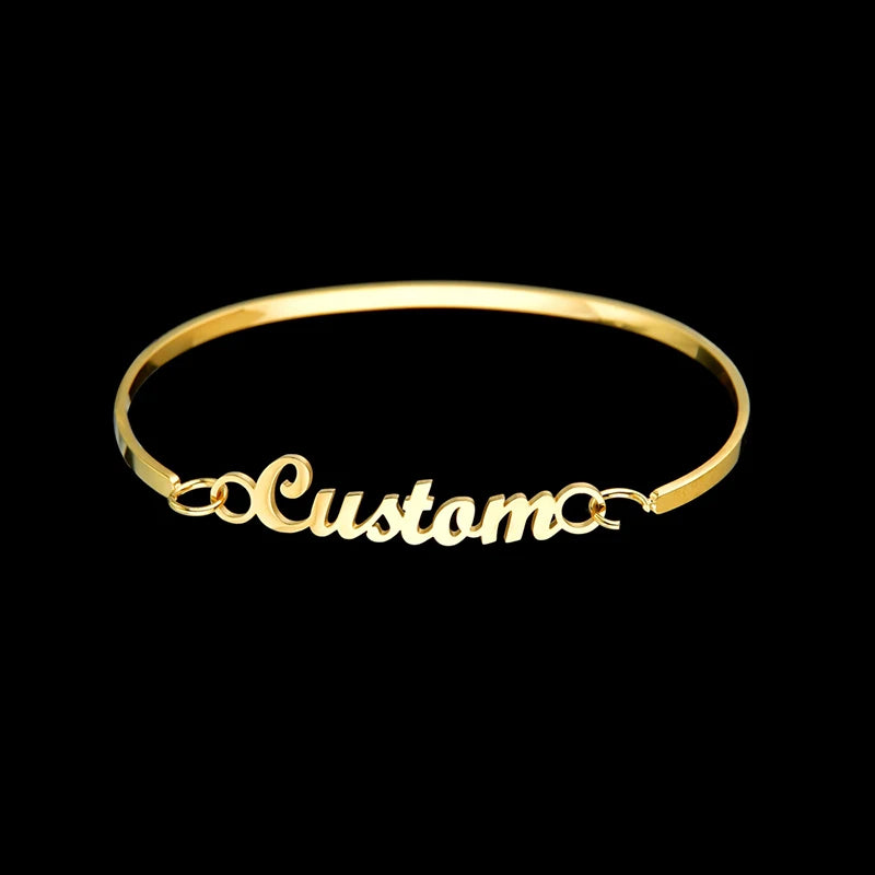 Brazalete Personalizado con Nombre | Acero Inoxidable Premium