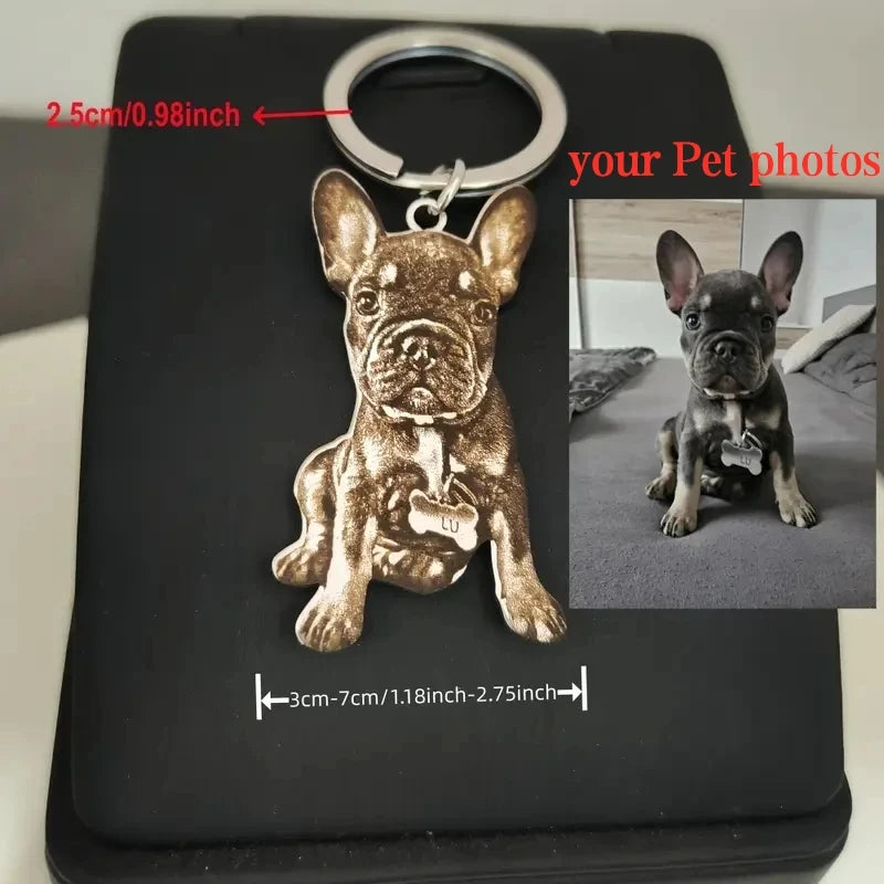 Llavero Personalizado con Foto de Mascota | Acero Inoxidable Oro