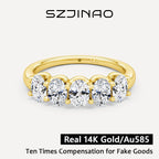 Anillo Compromiso Ovalado Oro 14K Moissanita Certificado | Lujo Mujer