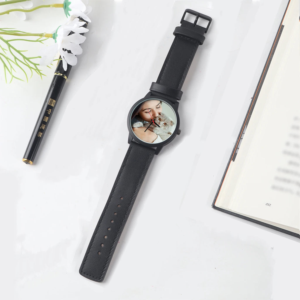 Reloj Personalizado con Foto de Mascota Cuero Genuino | Detalles con Alma