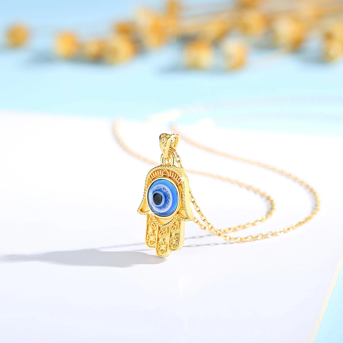 Collar Mal de Ojo Oro 18K Certificado AU750 | Joyería Lujo Protección Mujer