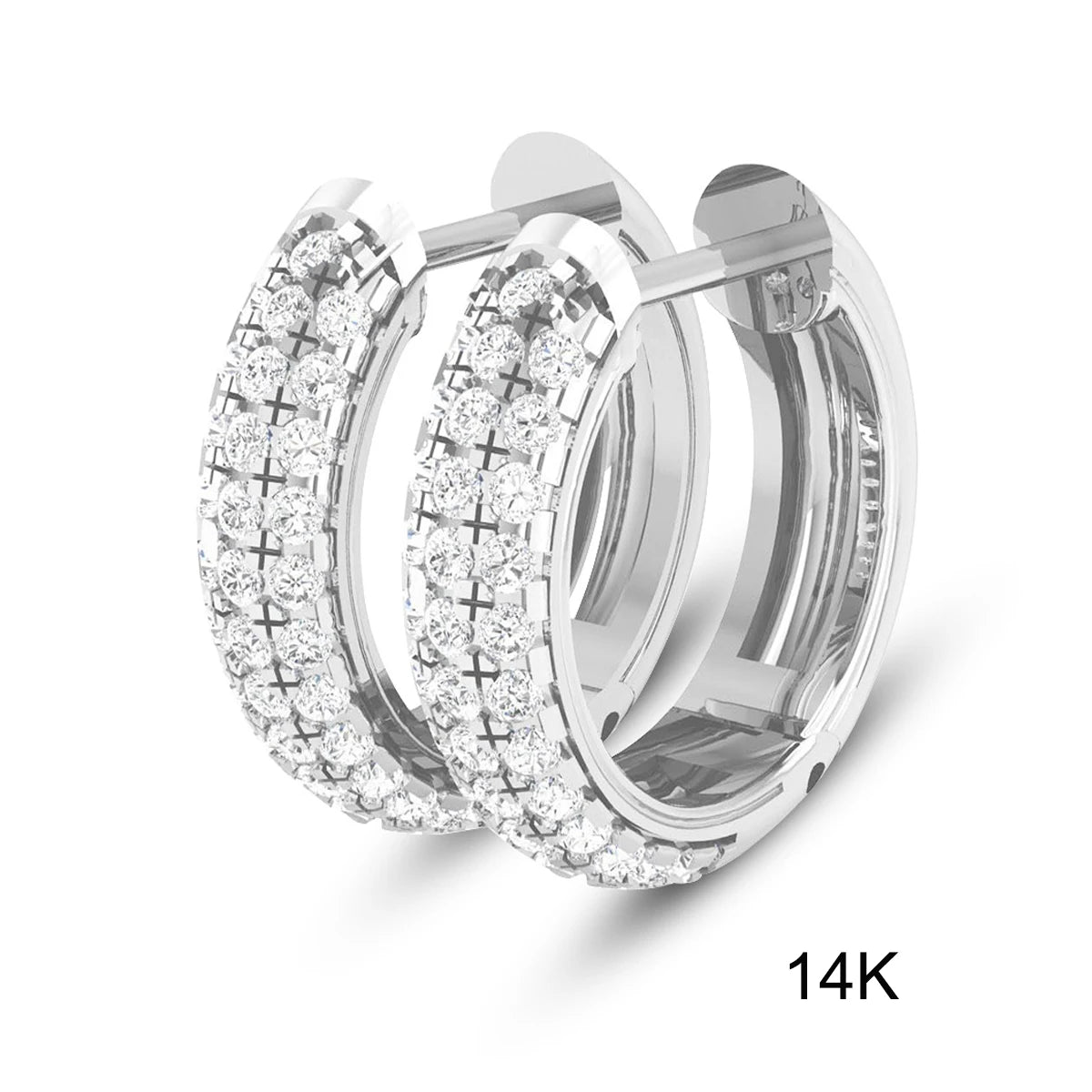 Aros de Moissanita VVS1 Oro Blanco 18K | Pendientes Lujo Kirin Palace