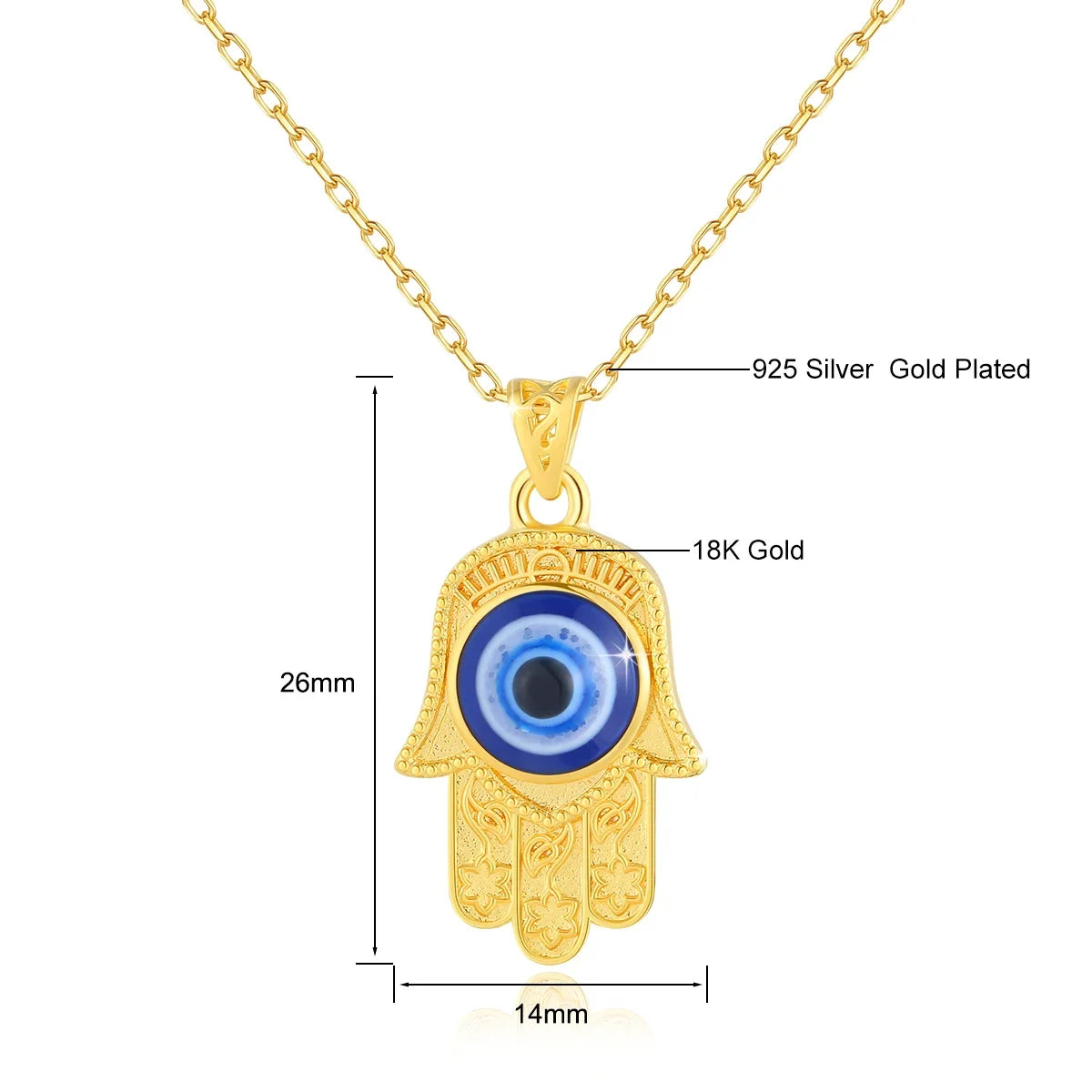 Collar Mal de Ojo Oro 18K Certificado AU750 | Joyería Lujo Protección Mujer
