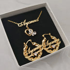 Pendientes Infantiles Enroscados Acero Inoxidable Oro | Conjunto Niña Seguro