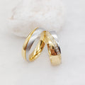 Conjunto Anillos Boda Harmony Oro 18K Pareja | Acero Quirúrgico Promesa