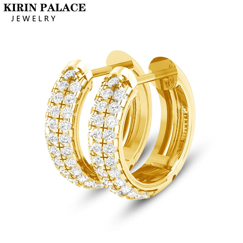 Aros de Moissanita VVS1 Oro Blanco 18K | Pendientes Lujo Kirin Palace