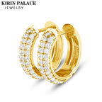 Aros de Moissanita VVS1 Oro Blanco 18K | Pendientes Lujo Kirin Palace