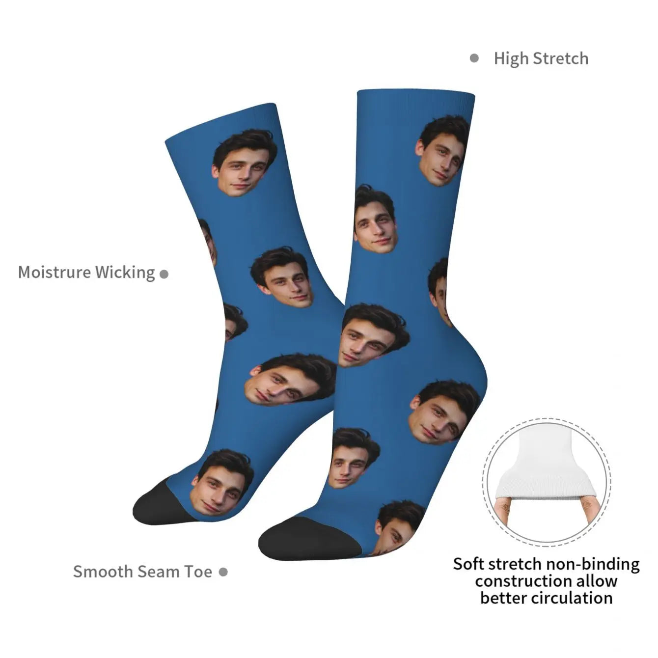 Calcetines Personalizados con Tu Foto - Diseño Único en Forma de Cara