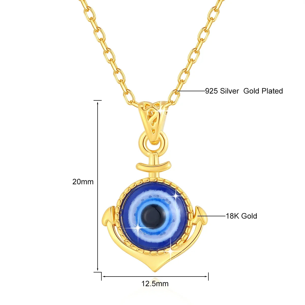 Collar Mal de Ojo Oro 18K Certificado AU750 | Joyería Lujo Protección Mujer