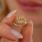 Anillo Personalizado con Nombre - Acero Inoxidable Bañado en Oro