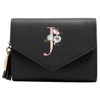 Monedero Mujer Inicial Personalizado RFID Floral | Billetera Delgada Elegante