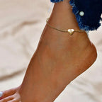 Tobillera Personalizada con Inicial y Corazón en Acero Inoxidable