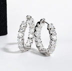 Pendientes Moissanita Plata 925 Chapado Oro 18K | Lujo Certificado Mujer