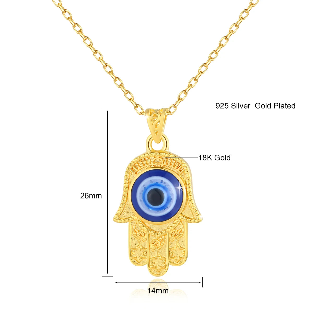 Collar Mal de Ojo Oro 18K Certificado AU750 | Joyería Lujo Protección Mujer