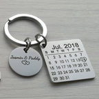 Llavero Calendario Personalizado - Fecha Grabada a Mano con Corazón