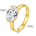 Anillo Moissanita 3CT Oro 14K Ovalado VVS1 Mujer | Compromiso Certificado
