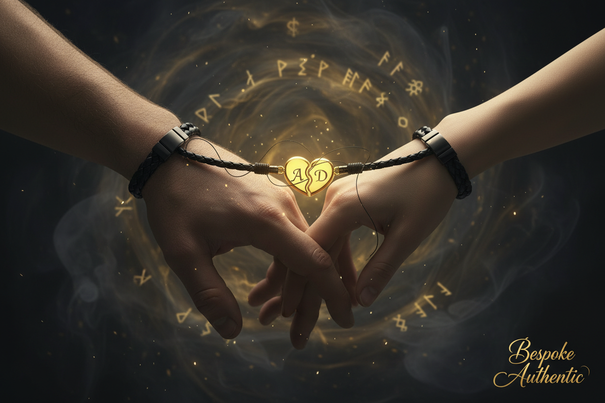 Pulseras de pareja Bespoke Authentic con corazón dorado